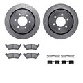 Dynamic Friction Co 7512-54208, Rotors-Drilled and Slotted-Silver w/ 5000 Advanced Brake Pads incl. Hardware, Zinc Coat 7512-54208